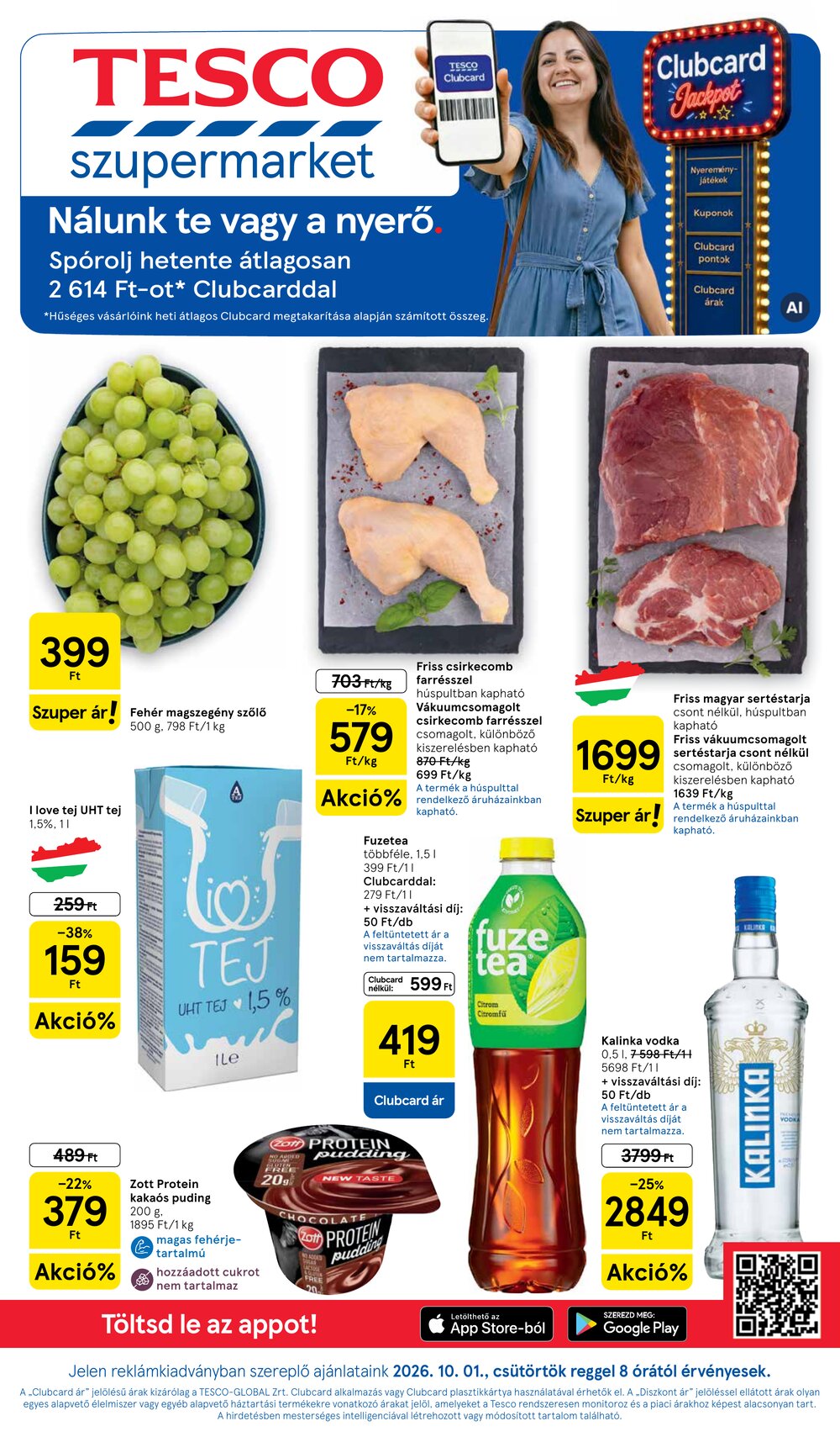 Tesco akciós újság 2026.10.01-től - 1. oldal.