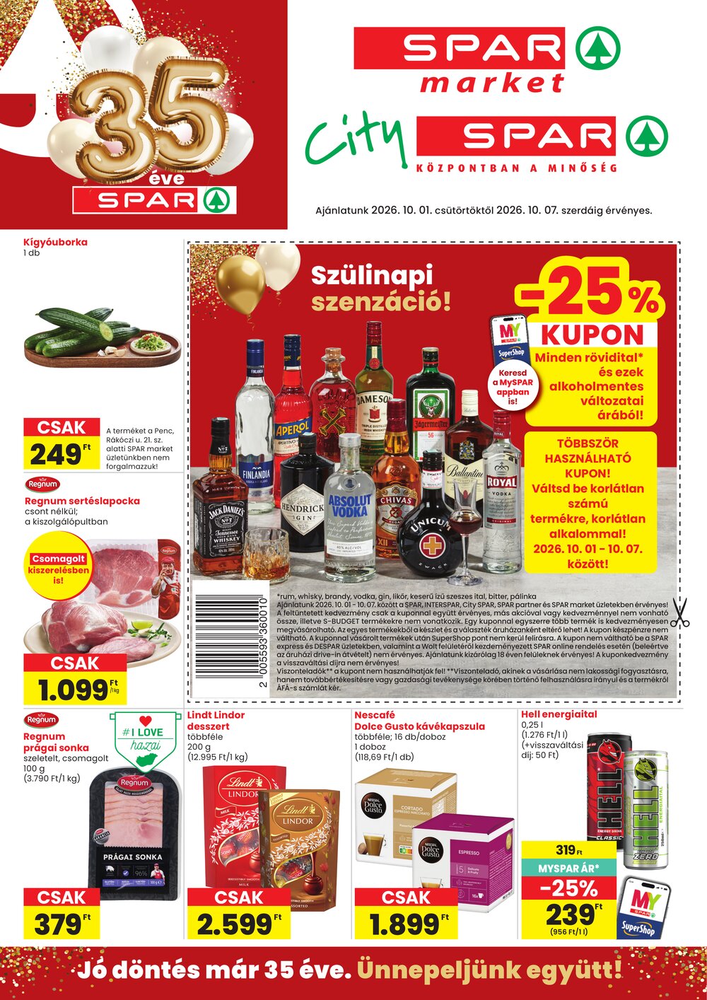 Spar Market akciós újság 2026.10.01-től - 1. oldal.