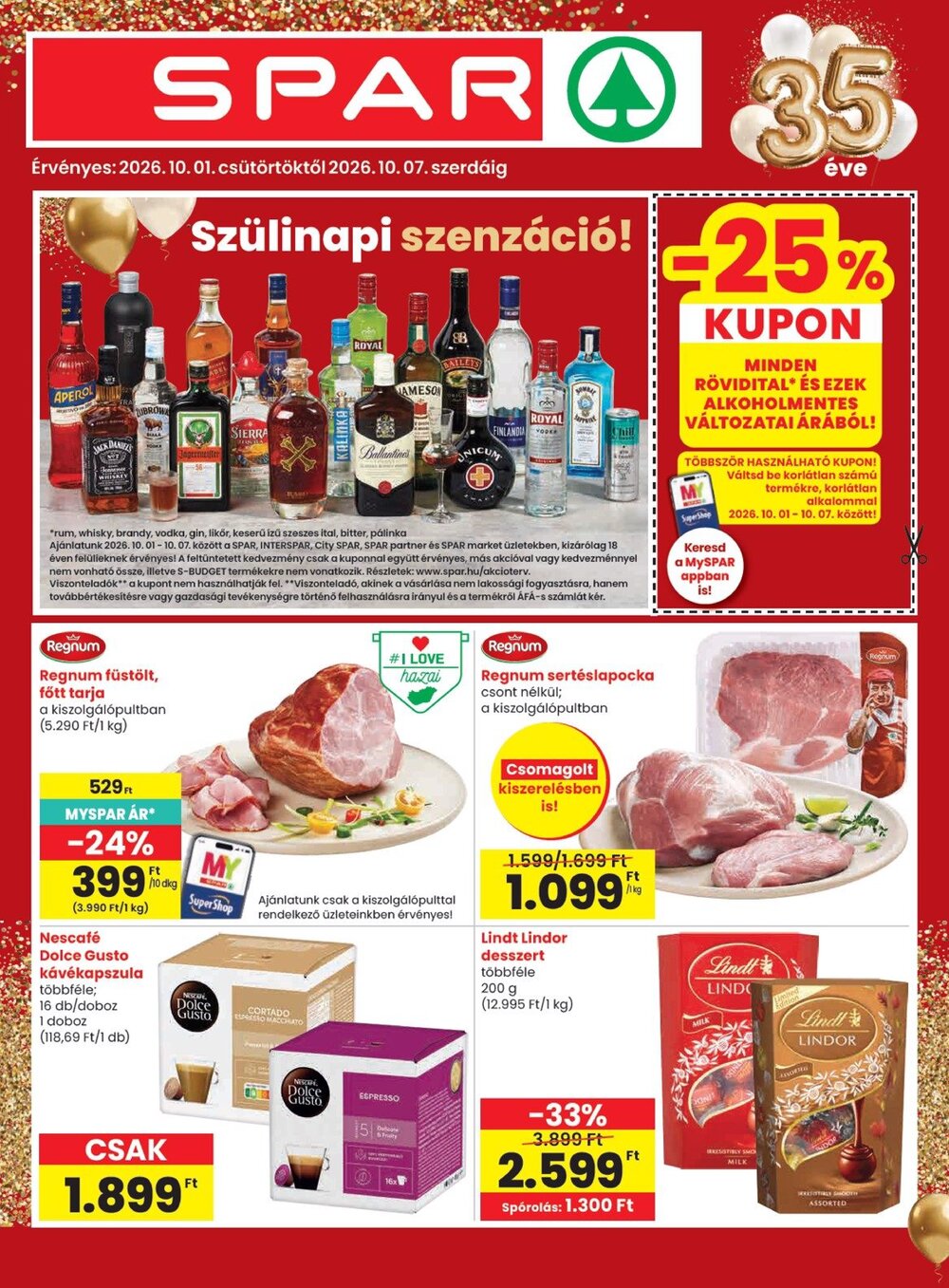 Spar akciós újság 2026.10.01-től - 1. oldal.