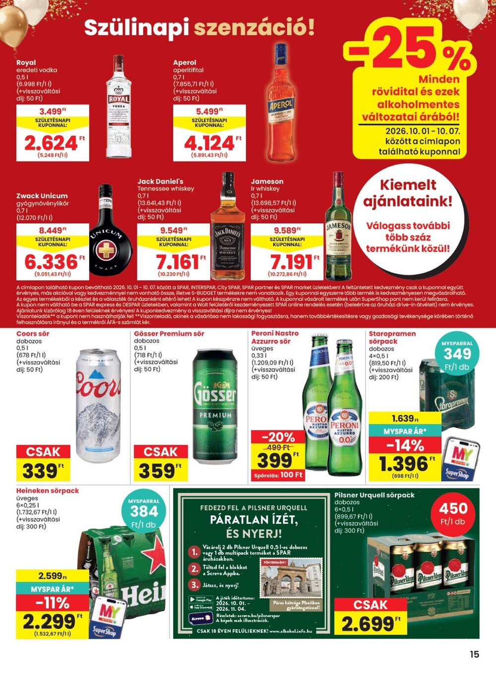 Spar akciós újság 2026.10.01-től - 15. oldal.