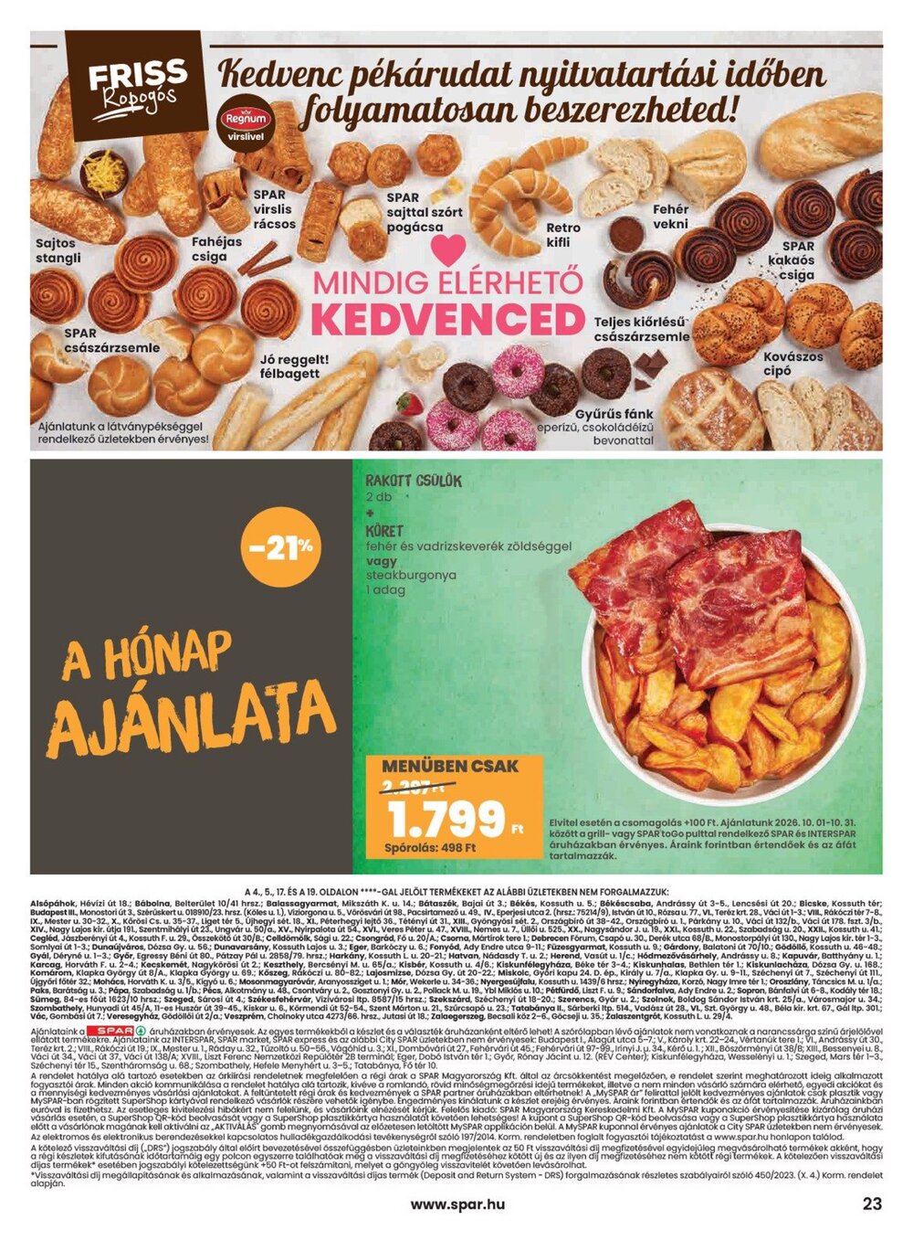 Spar akciós újság 2026.10.01-től - 23. oldal.