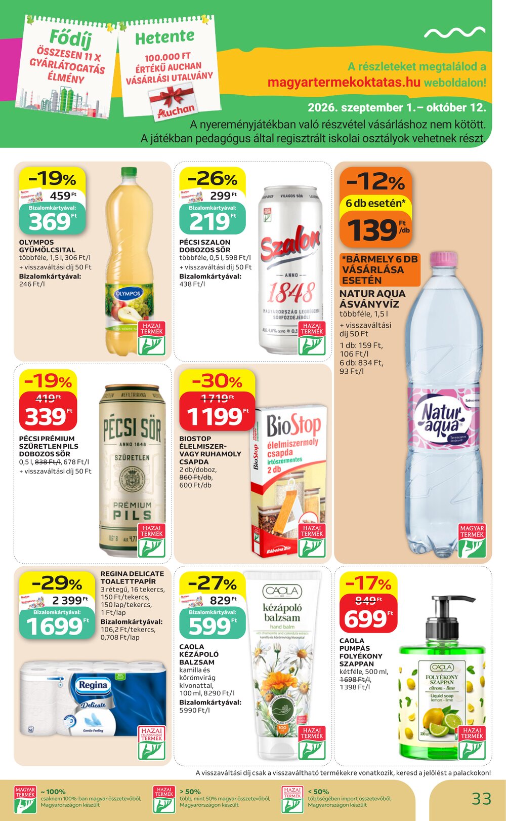 Auchan akciós újság 2026.10.01-től - 33. oldal.