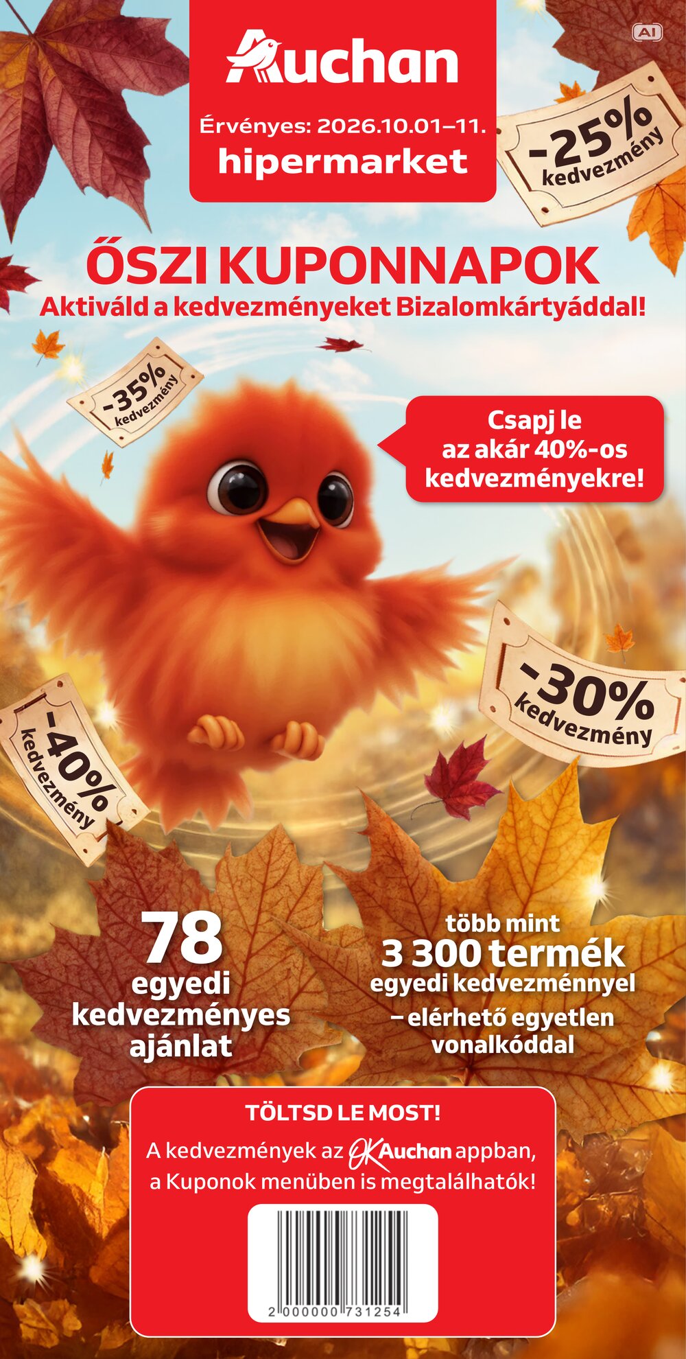 Auchan akciós újság 2026.10.01-től - 1. oldal.