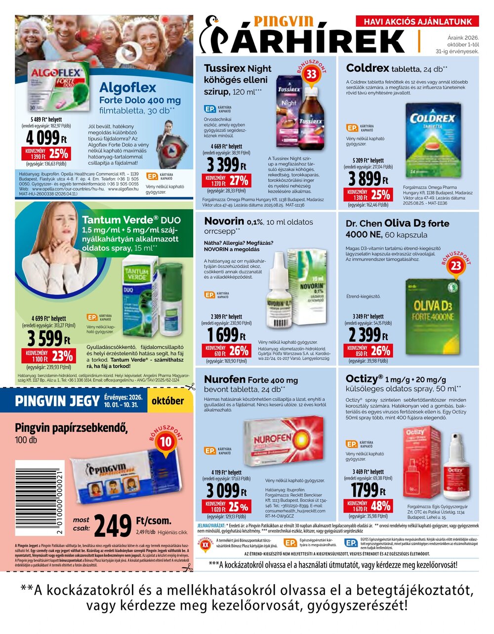 Pingvin Patika akciós újság 2026.10.01-től - 14. oldal.