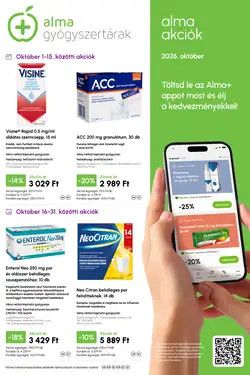 Alma Gyógyszertárak akciós újság 2026.10.01-től