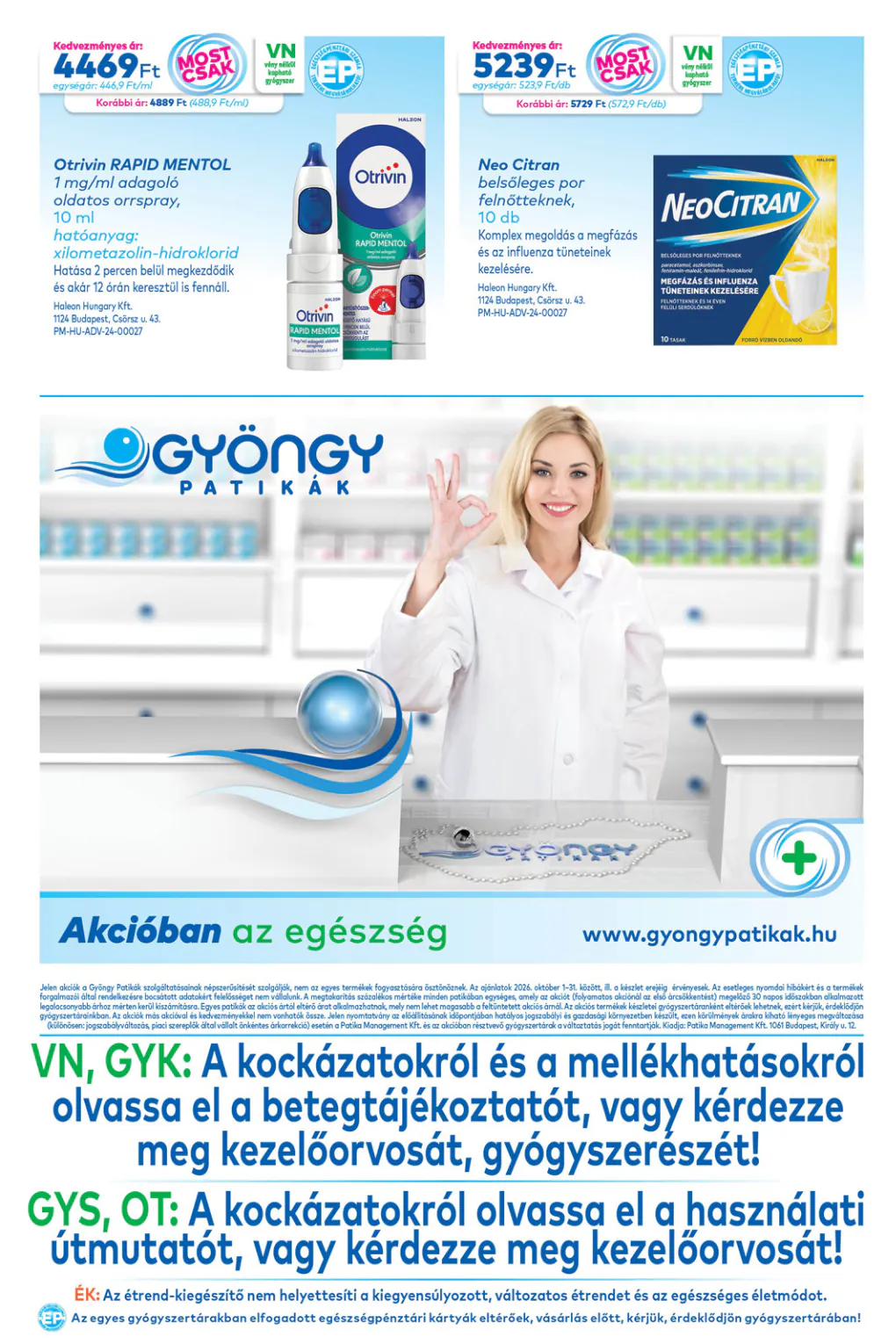Gyöngy Patikák akciós újság 2026.10.01-től - 20. oldal.