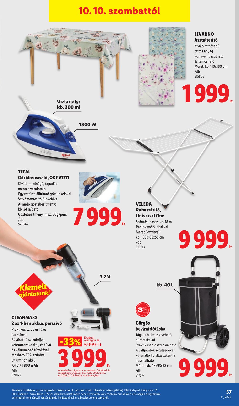 Lidl akciós újság 2026.10.08-tól - 57. oldal.