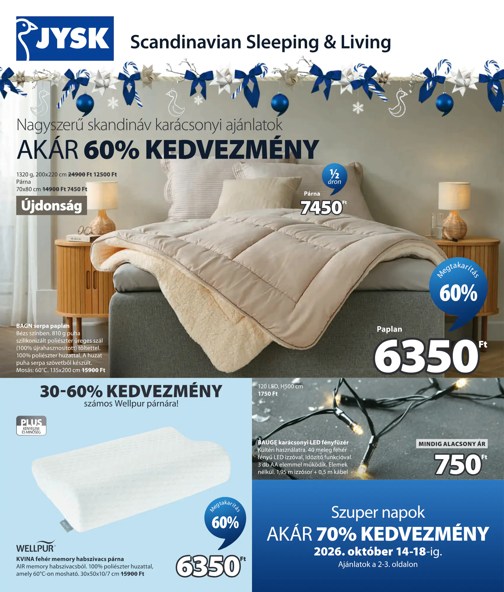 JYSK akciós újság 2026.10.14-től - 1. oldal.