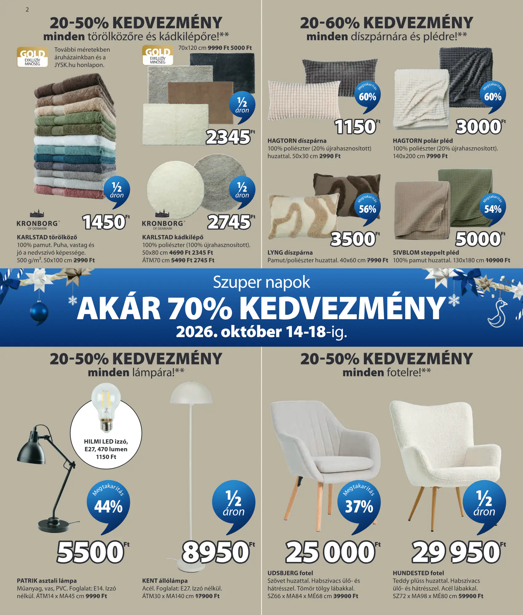 JYSK akciós újság 2026.10.14-től - 2. oldal.