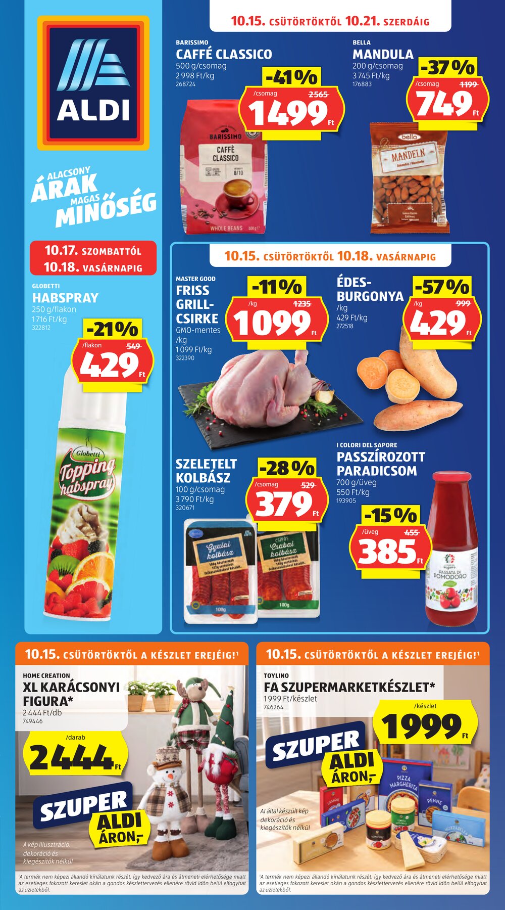 Aldi akciós újság 2026.10.15-től - 1. oldal.