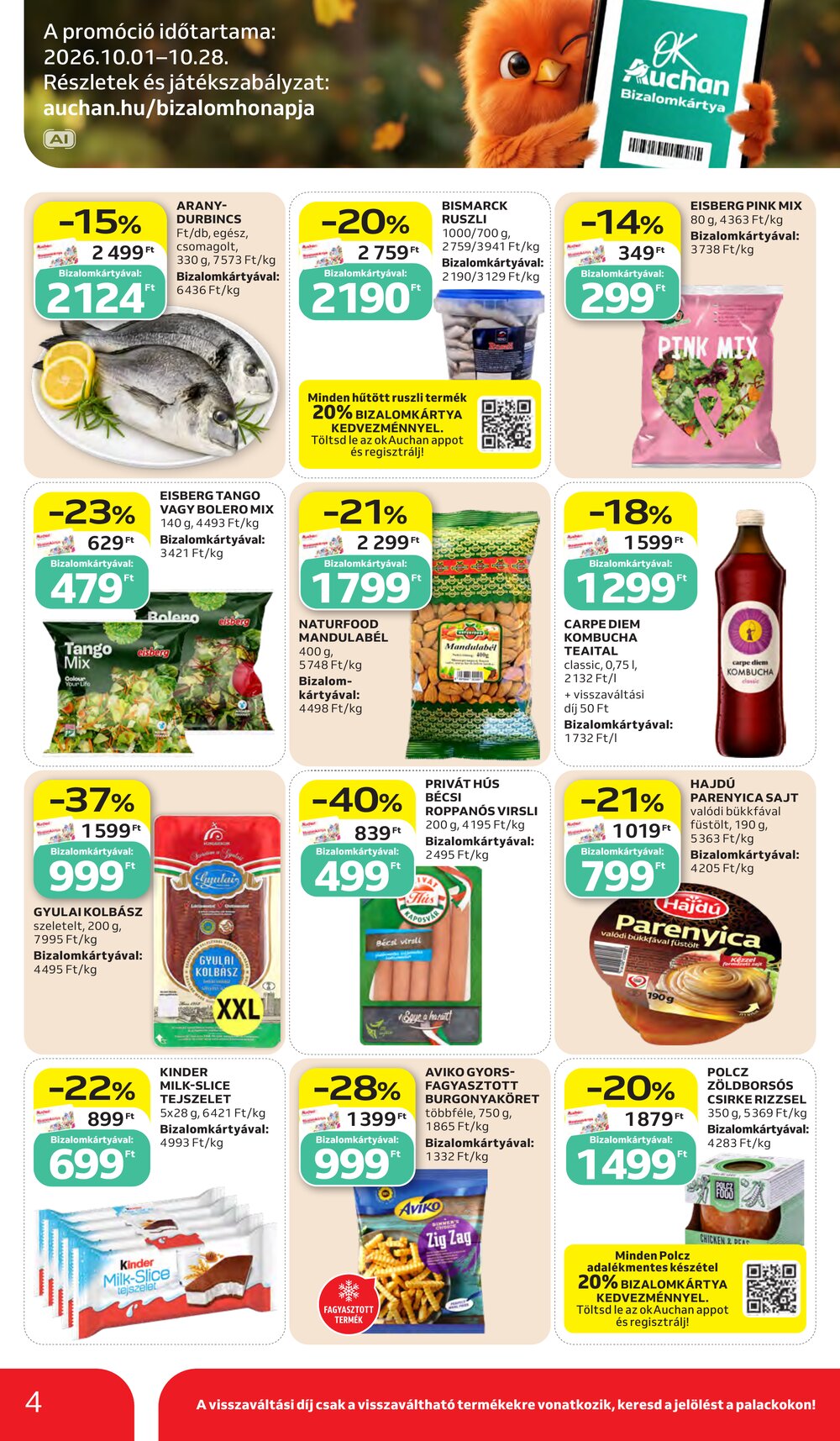 Auchan akciós újság 2026.10.15-től - 4. oldal.