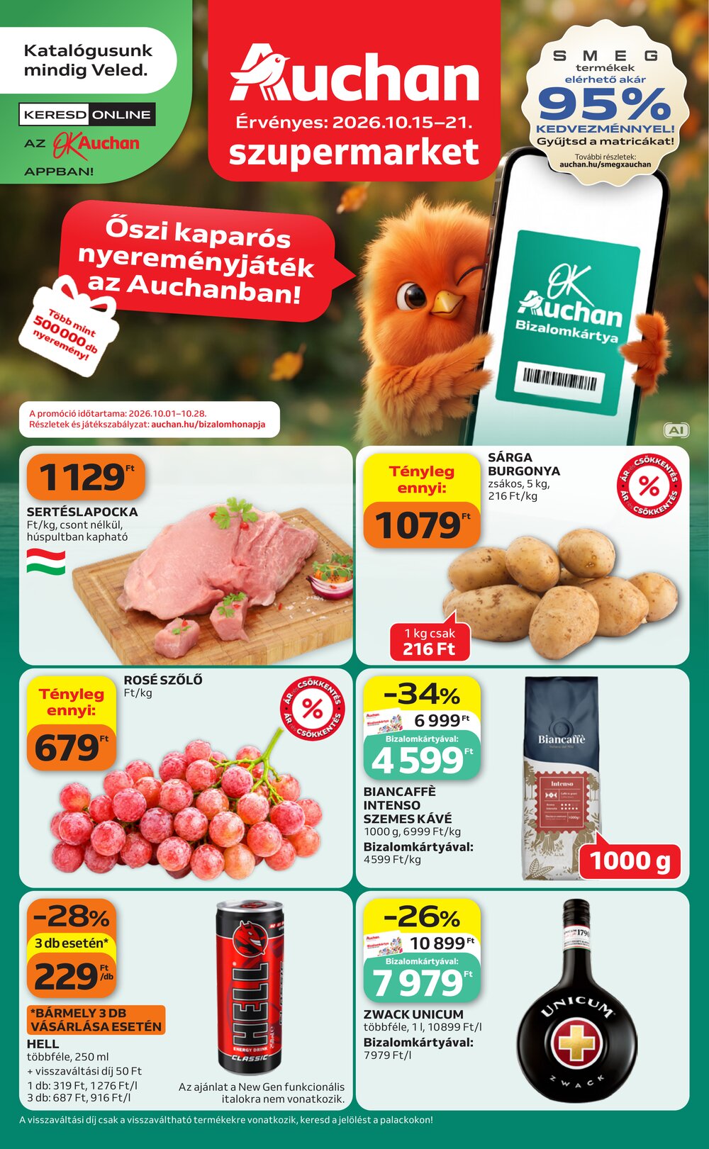 Auchan akciós újság 2026.10.15-től - 1. oldal.