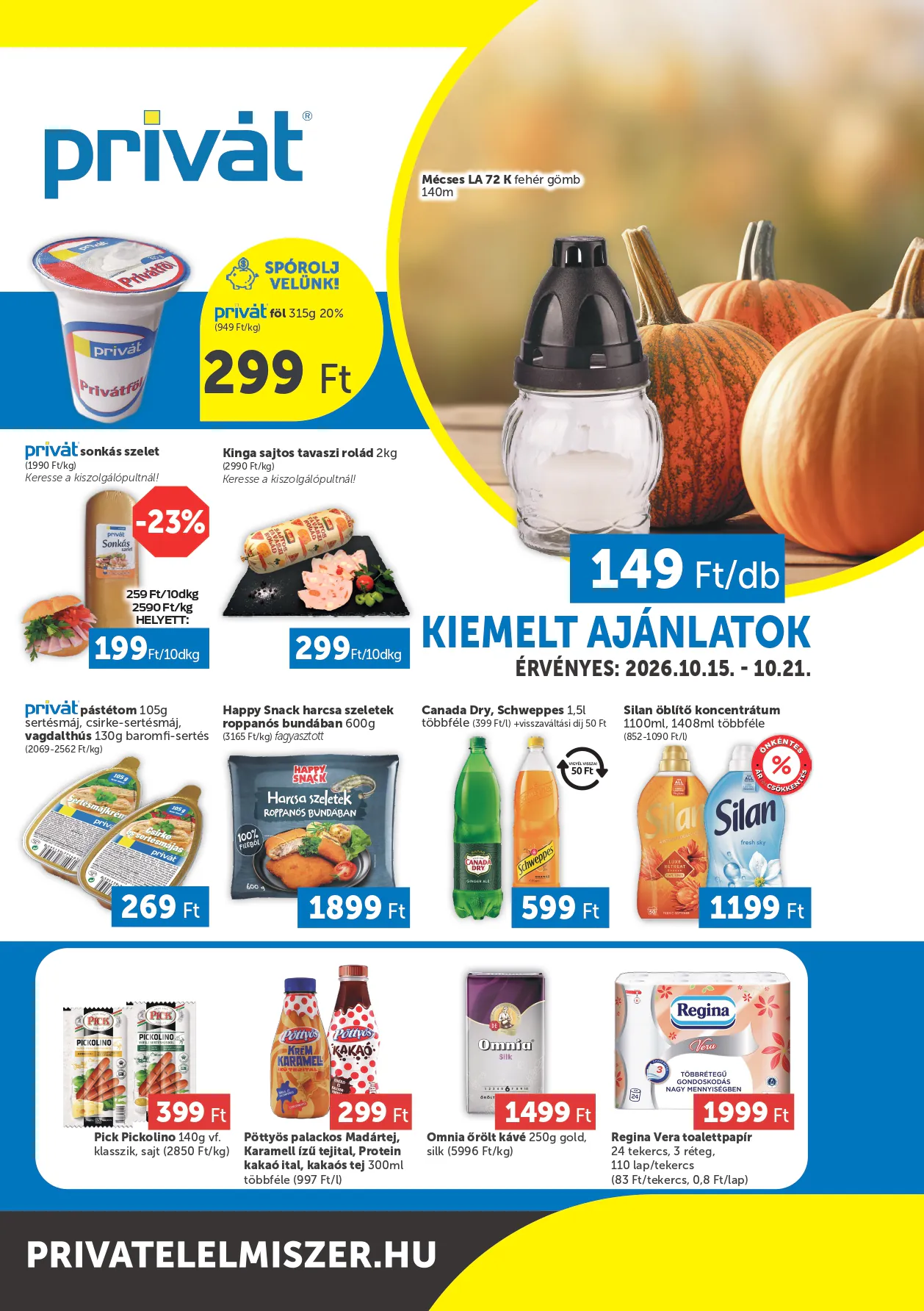 Privát akciós újság 2026.10.15-től - 1. oldal.