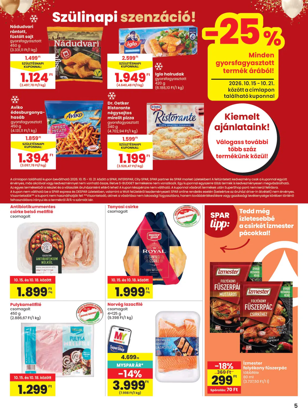 Spar akciós újság 2026.10.15-től - 5. oldal.