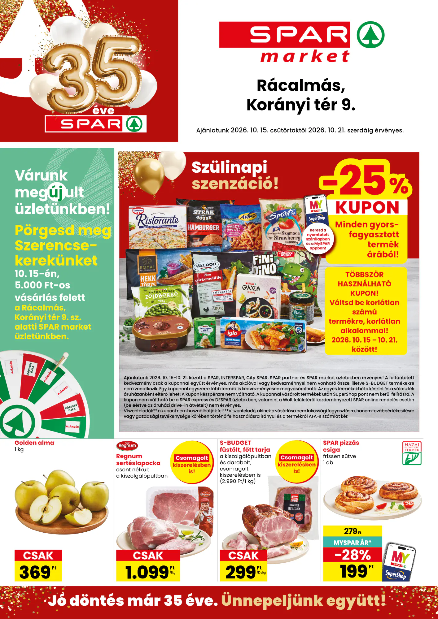 Spar Market akciós újság 2026.10.15-től - 1. oldal.