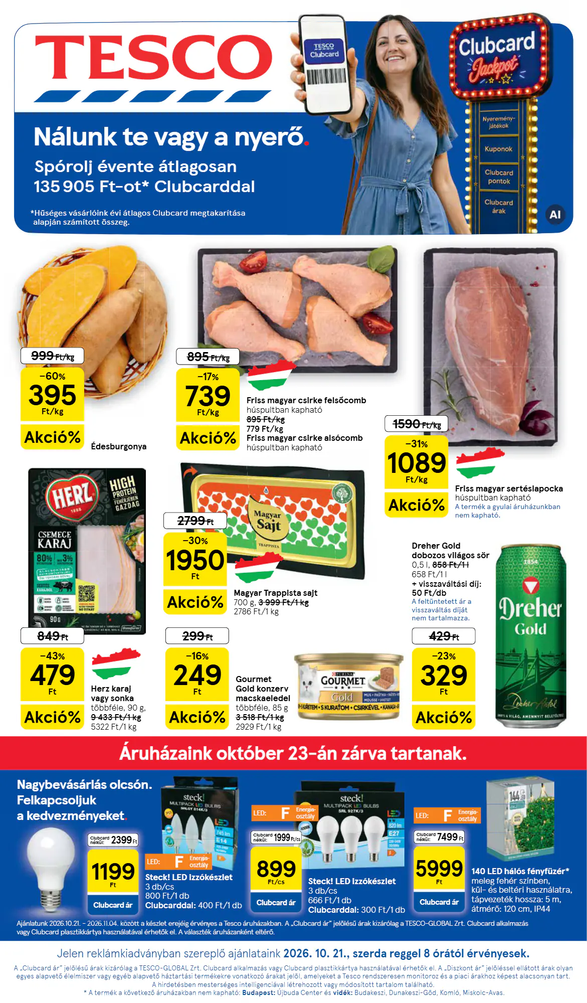 Tesco akciós újság 2026.10.21-től - 1. oldal.