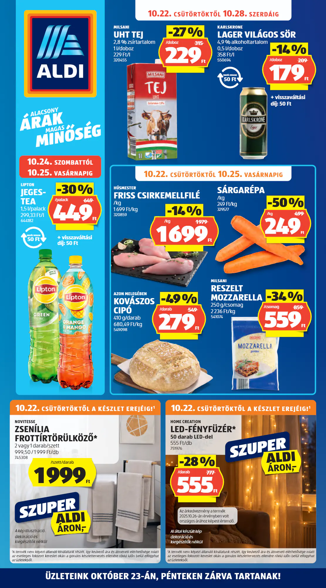 Aldi akciós újság 2026.10.22-től - 1. oldal.