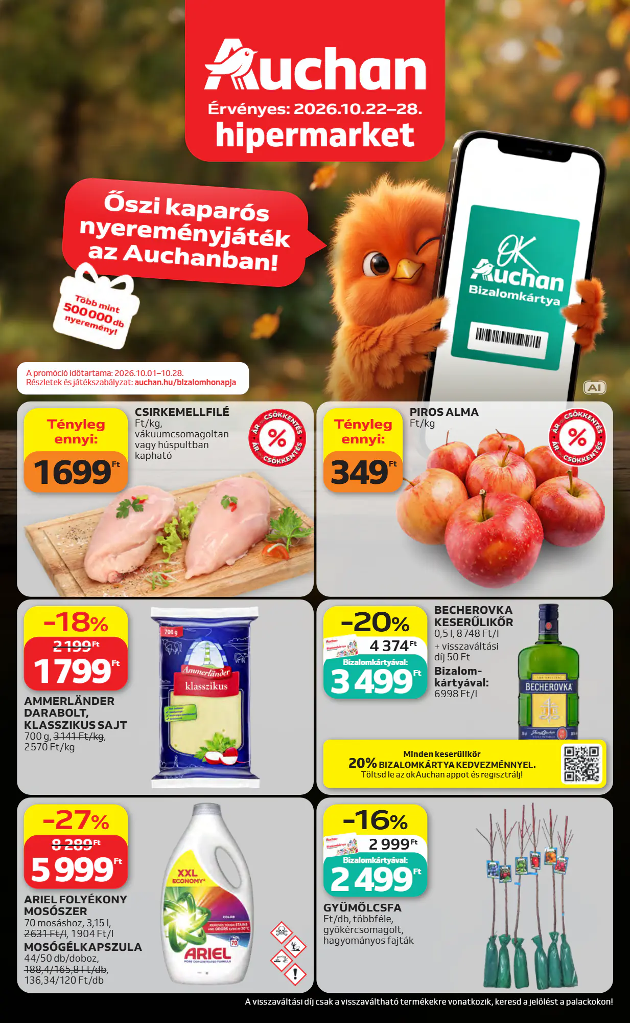 Auchan akciós újság 2026.10.22-től - 1. oldal.