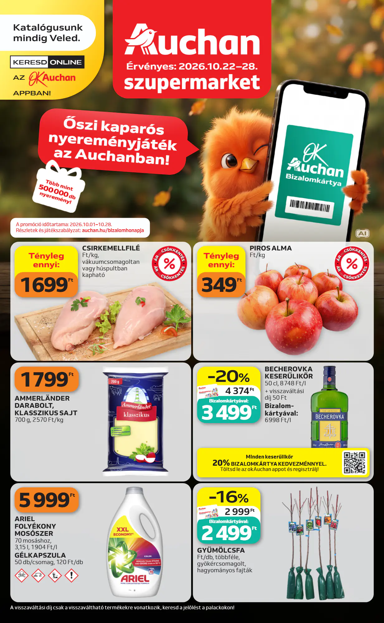 Auchan akciós újság 2026.10.22-től - 1. oldal.