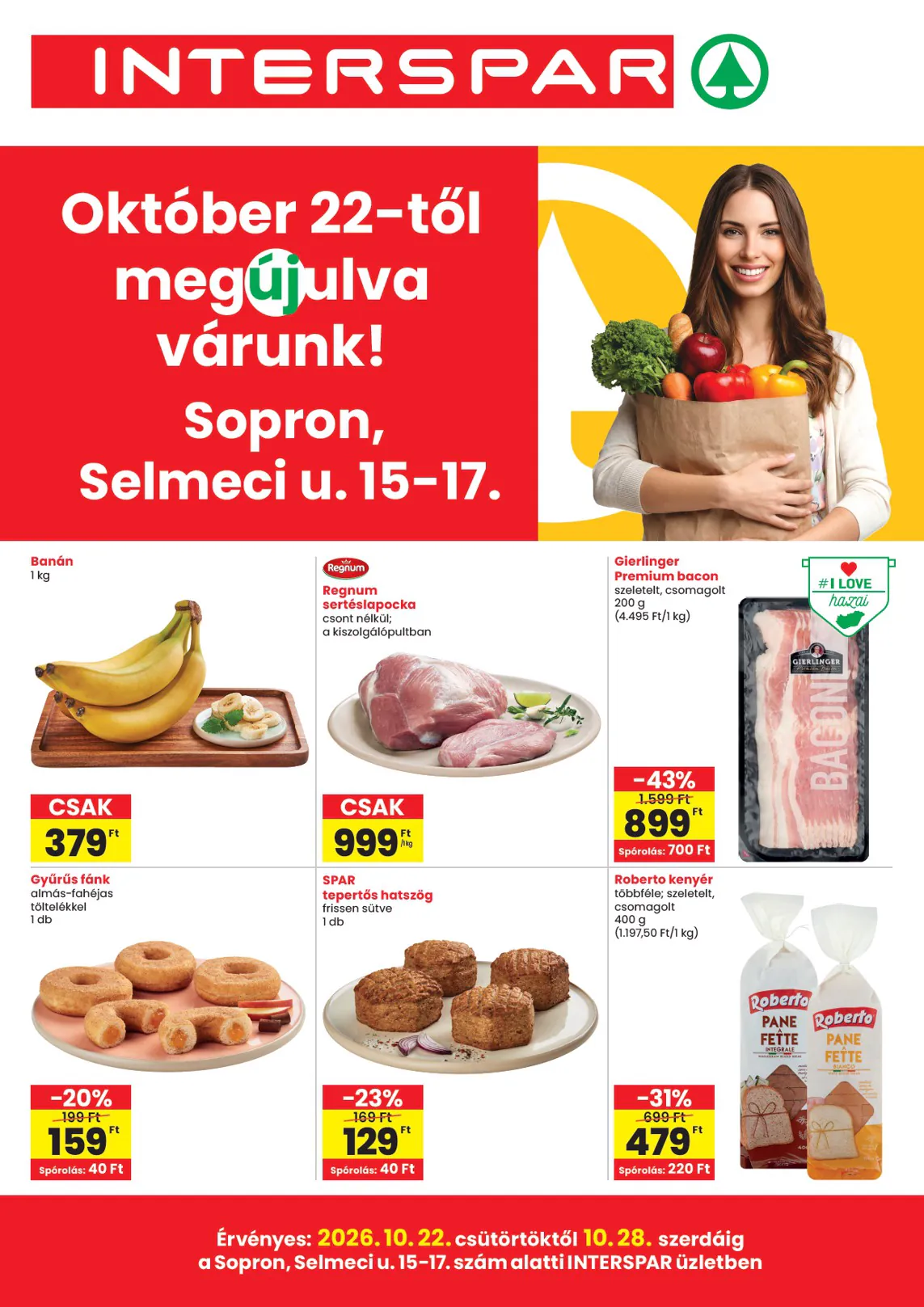 Interspar akciós újság 2026.10.22-től - 1. oldal.