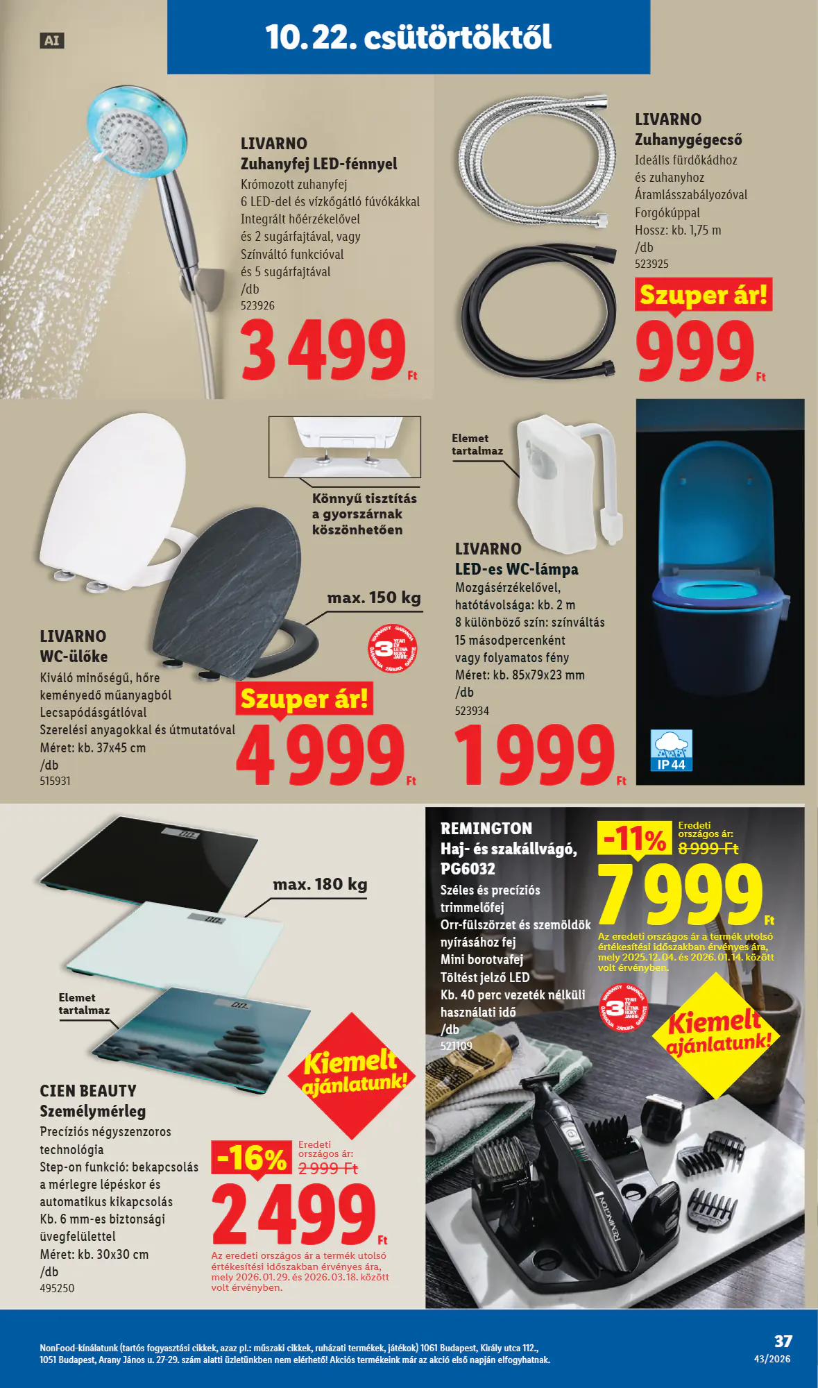 Lidl akciós újság 2026.10.22-től - 37. oldal.