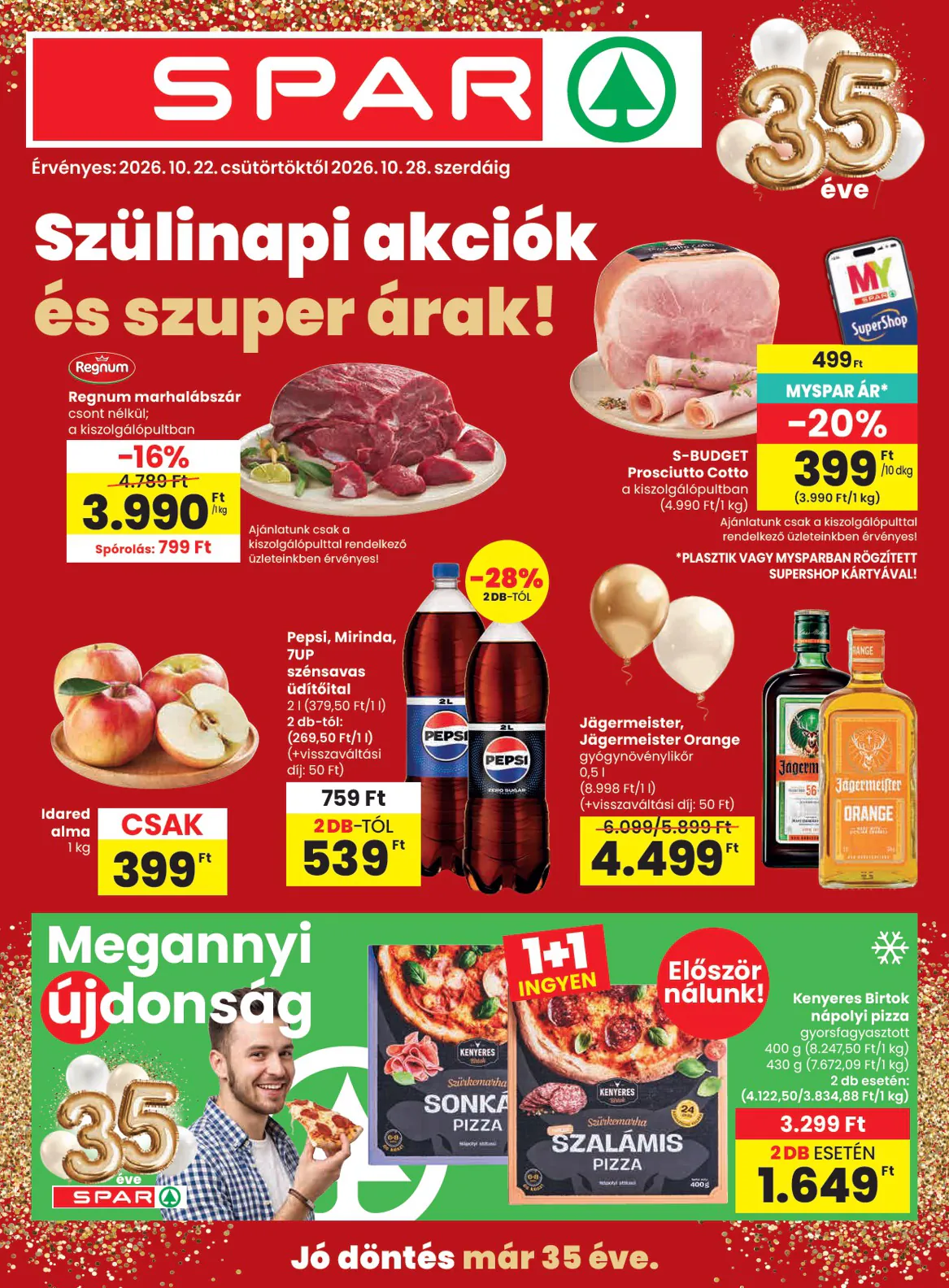 Spar akciós újság 2026.10.22-től - 1. oldal.