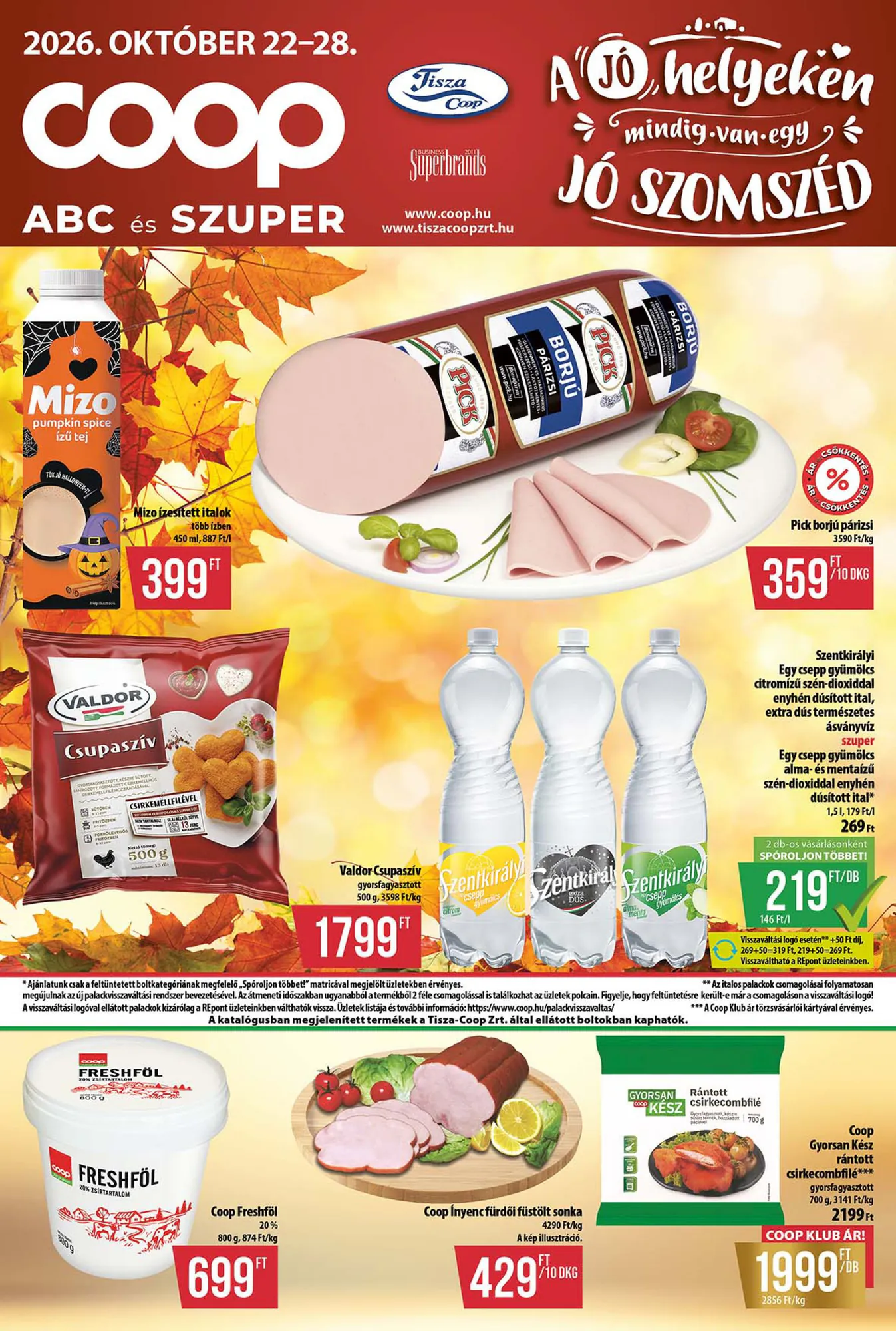 Coop akciós újság 2026.10.22-től - 1. oldal.