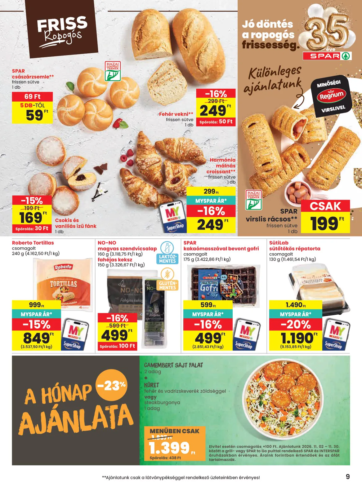 Spar akciós újság 2026.10.29-től - 9. oldal.