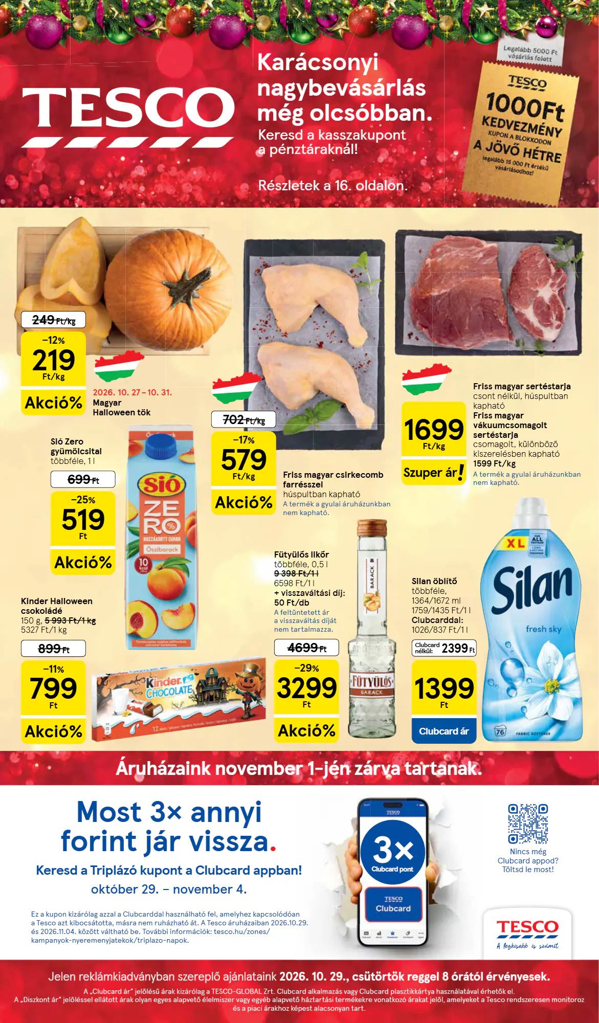Tesco akciós újság 2026.10.29-től - 1. oldal.