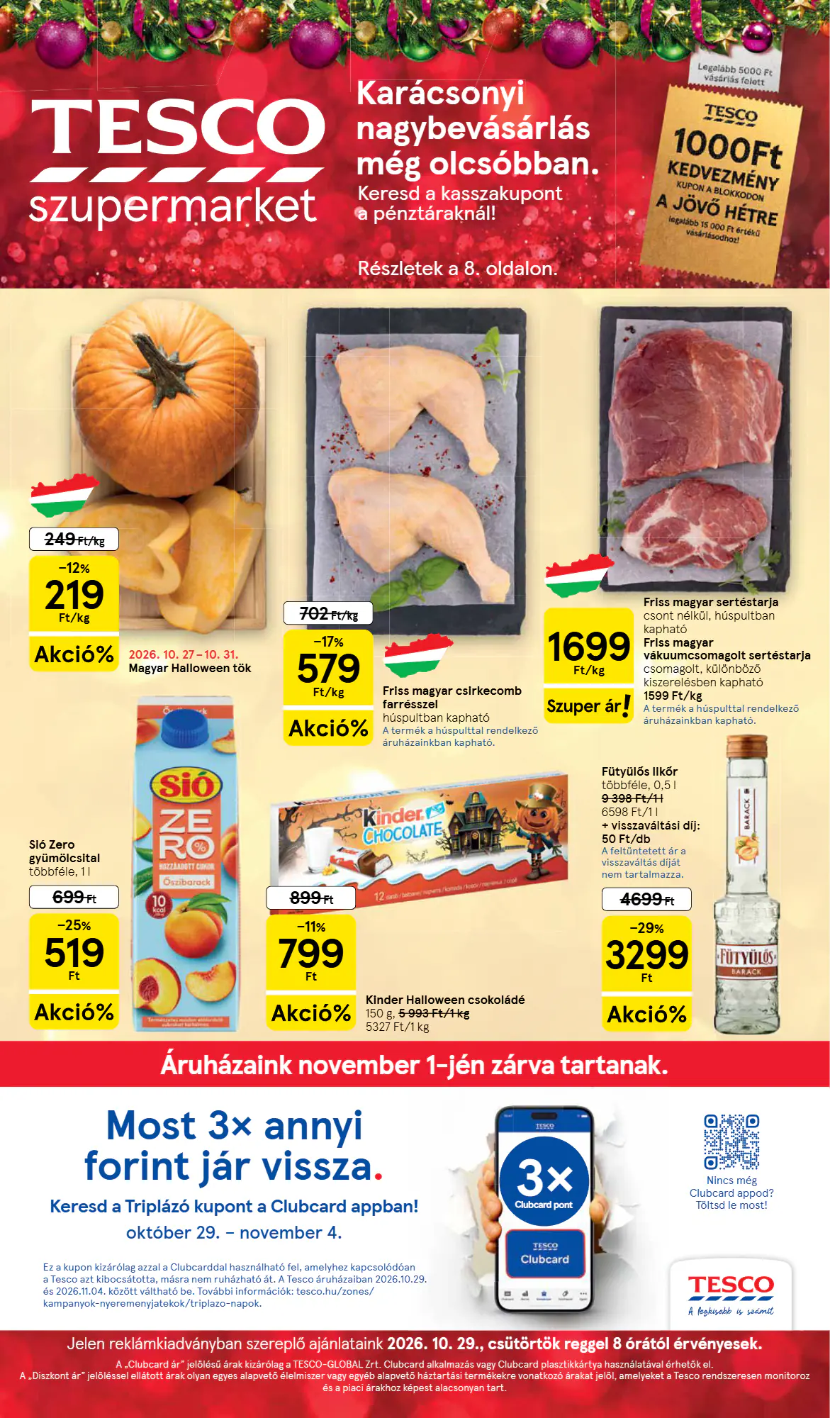 Tesco akciós újság 2026.10.29-től - 1. oldal.