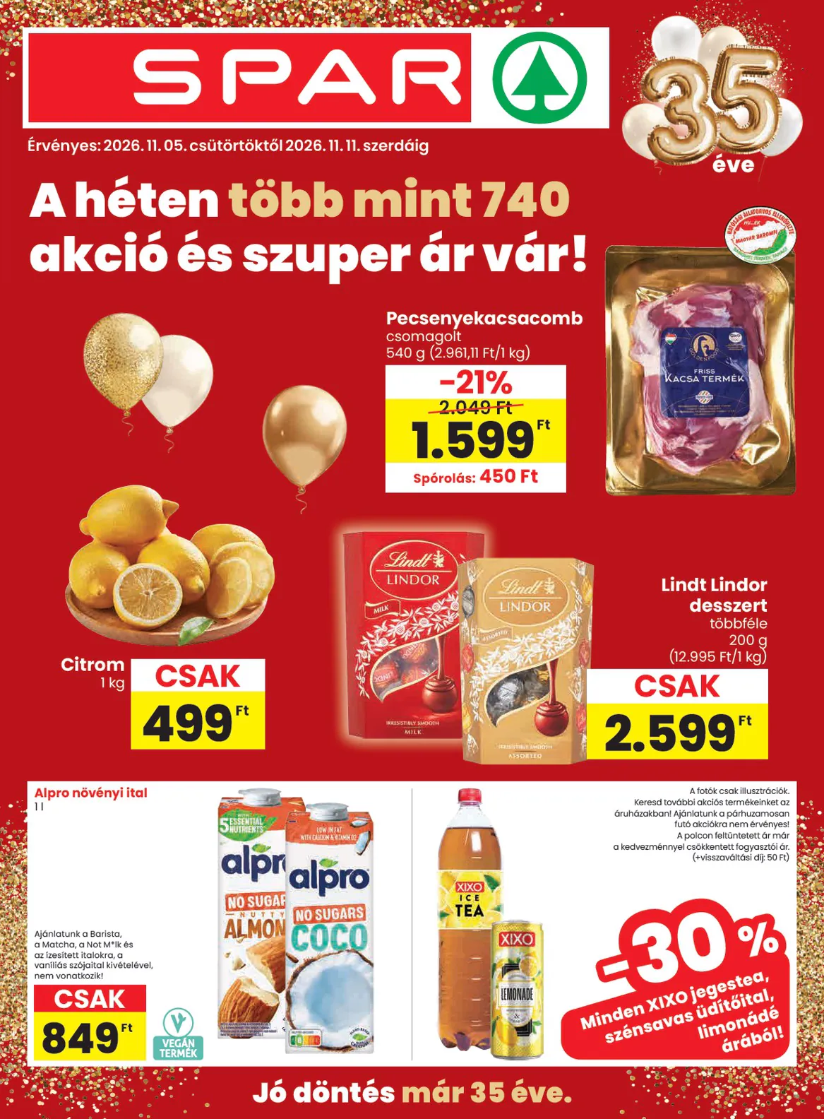 Spar akciós újság 2026.11.05-től - 1. oldal.