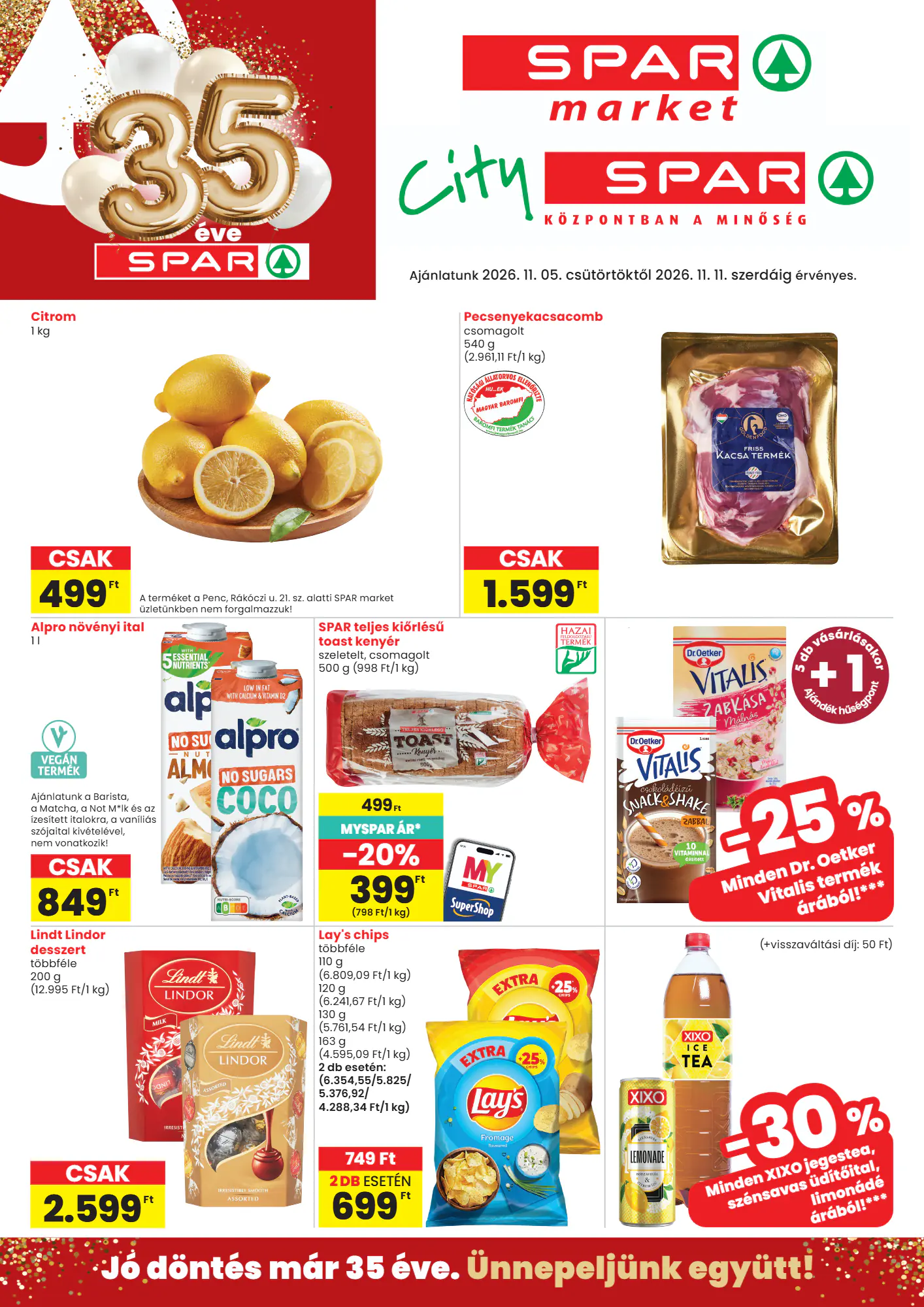 Spar Market akciós újság 2026.11.05-től - 1. oldal.