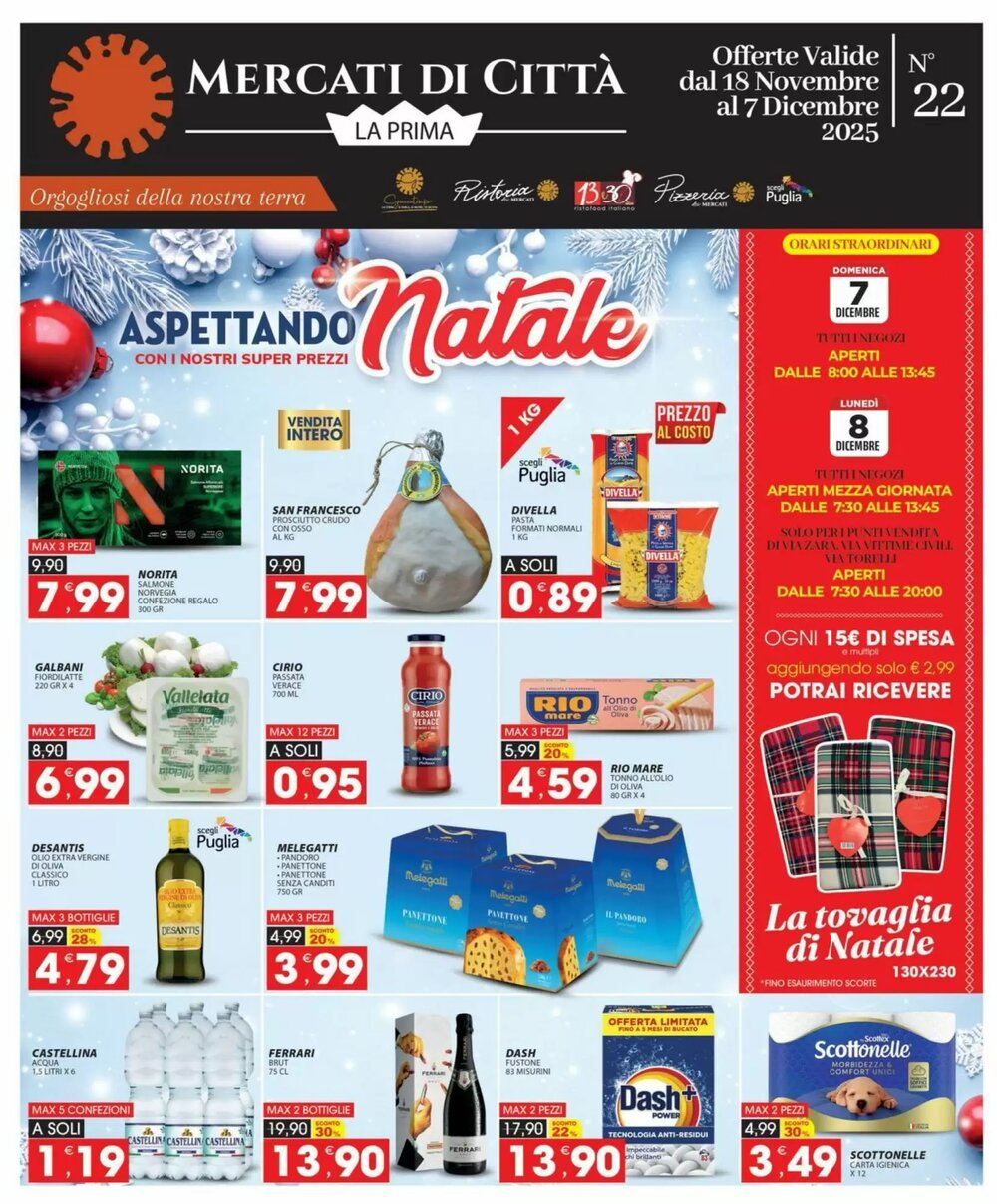 Volantino promozionale Mercati di Città La Prima  valide dal 17/11/2025 - Pagina 1.