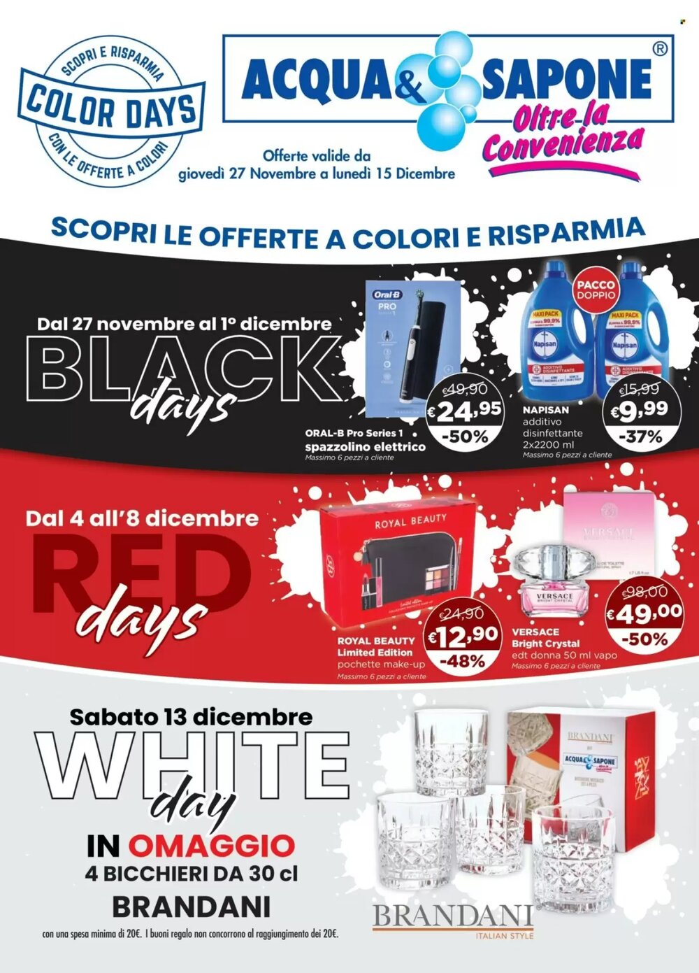 Volantino promozionale Acqua & Sapone  valide dal 27/11/2025 - Pagina 1.