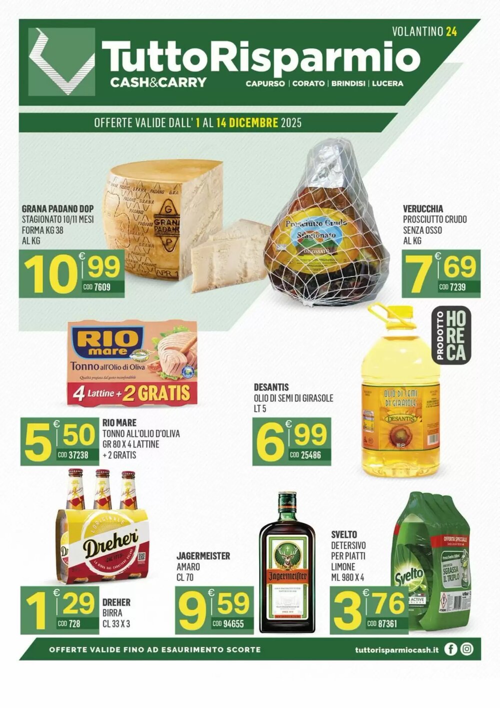Volantino promozionale Tutto Risparmio Cash&Carry valide dal 01/12/2025 - Pagina 1.