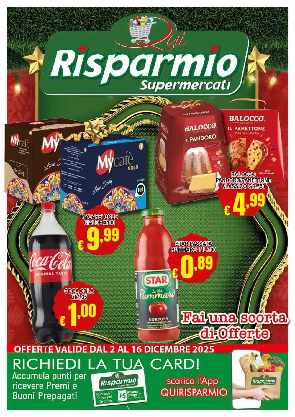 Volantino promozionale Risparmio Supermercati  valide dal 02/12/2025 - Pagina 1.