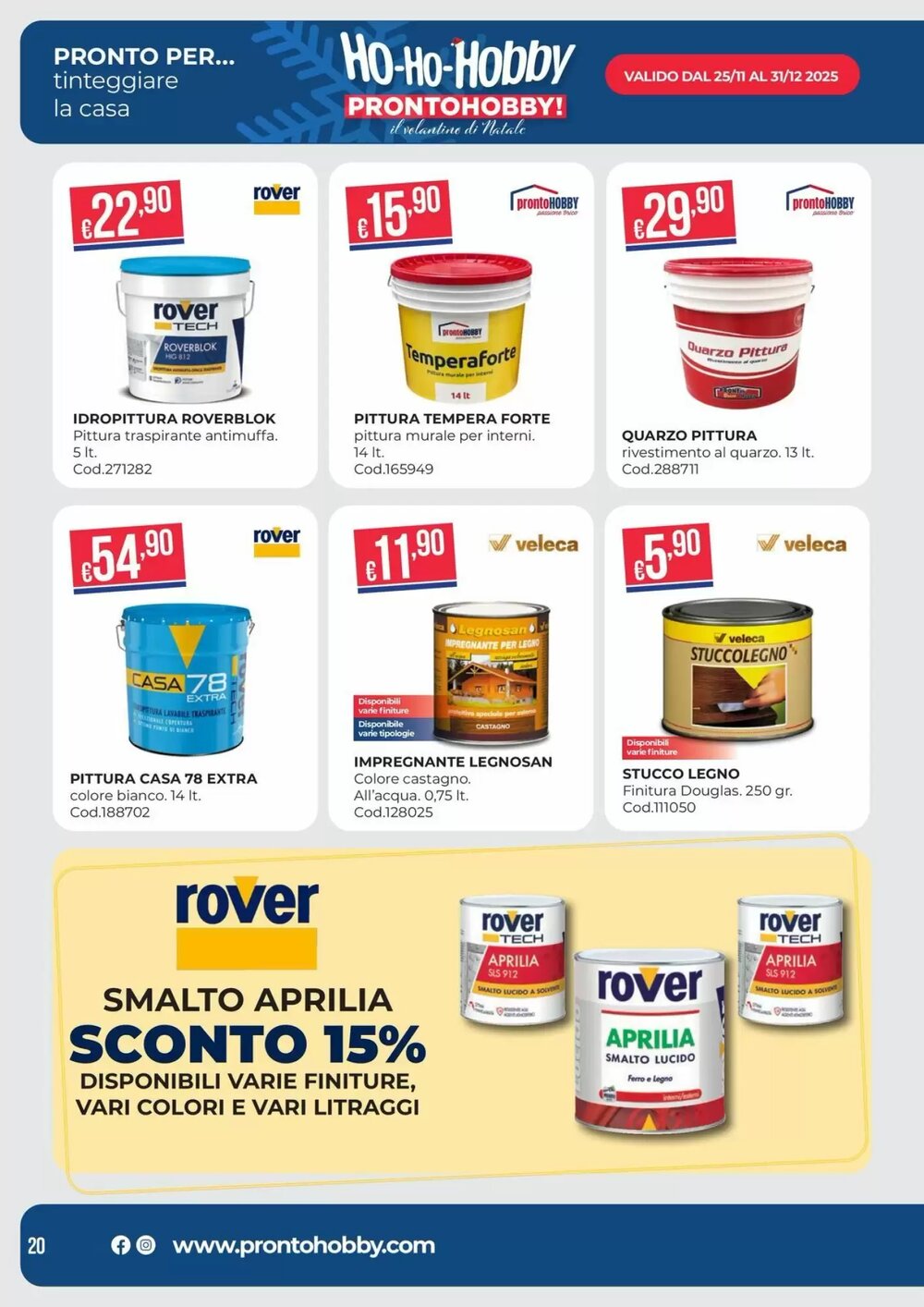 Volantino promozionale Pronto Hobby  valide dal 02/12/2025 - Pagina 20.