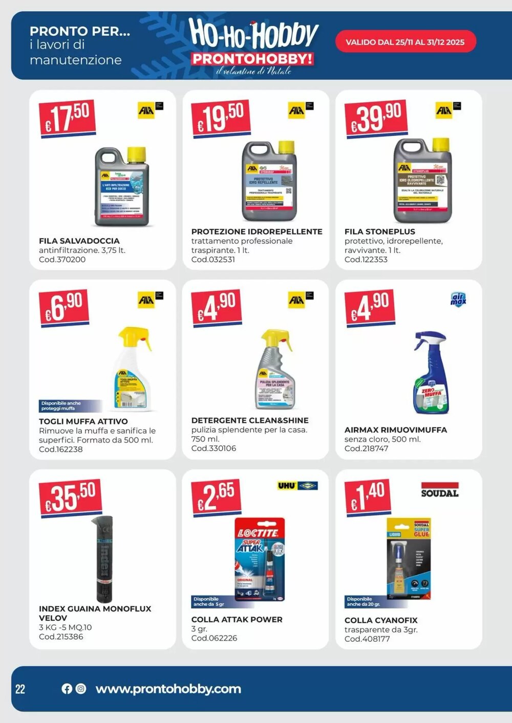 Volantino promozionale Pronto Hobby  valide dal 02/12/2025 - Pagina 22.