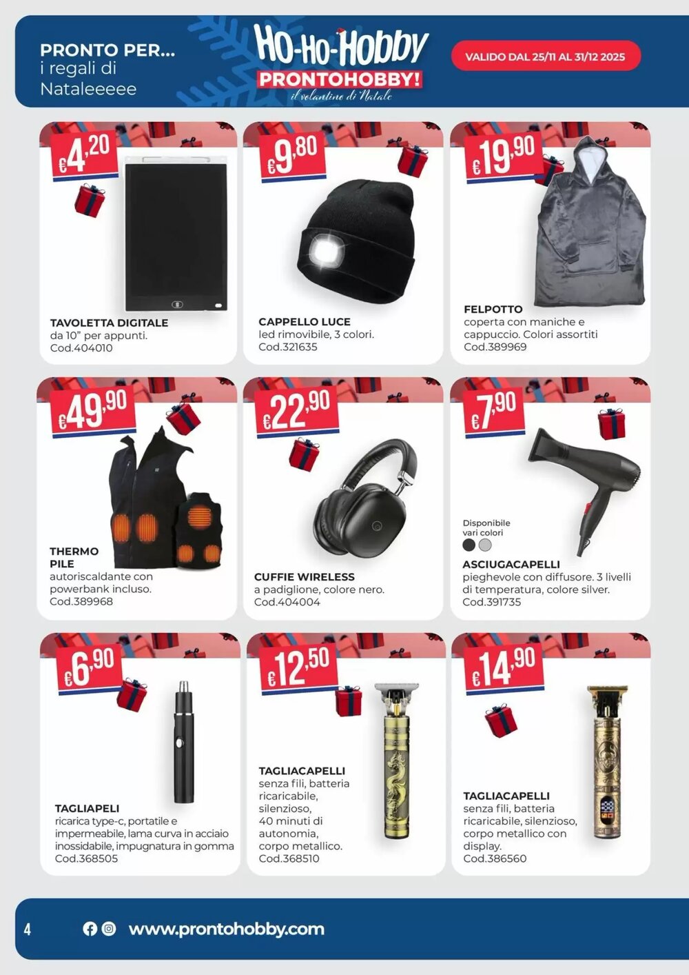 Volantino promozionale Pronto Hobby  valide dal 02/12/2025 - Pagina 4.