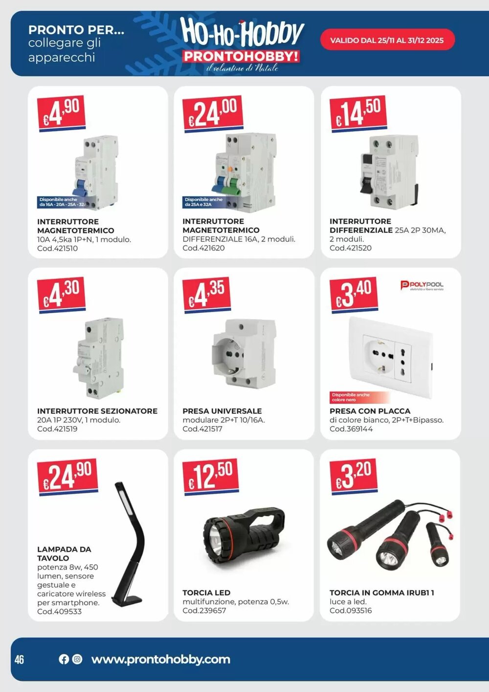 Volantino promozionale Pronto Hobby  valide dal 02/12/2025 - Pagina 46.
