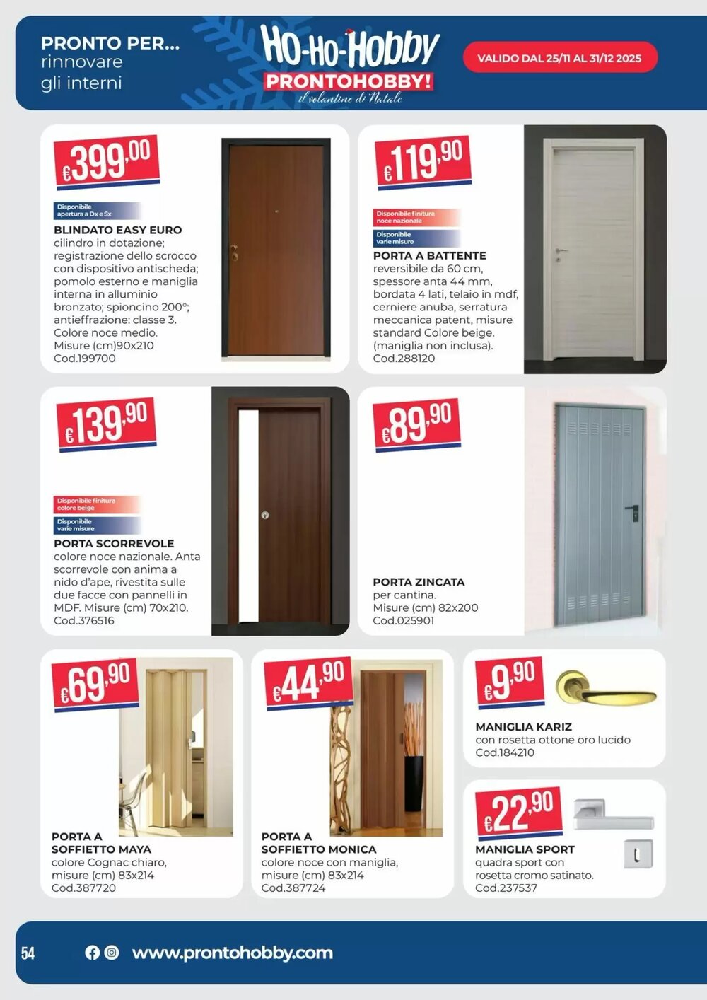 Volantino promozionale Pronto Hobby  valide dal 02/12/2025 - Pagina 54.