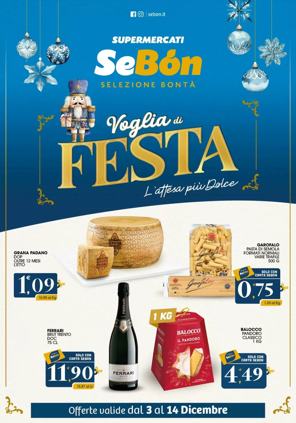Volantino promozionale SeBón Supermercati  valide dal 03/12/2025 - Pagina 1.