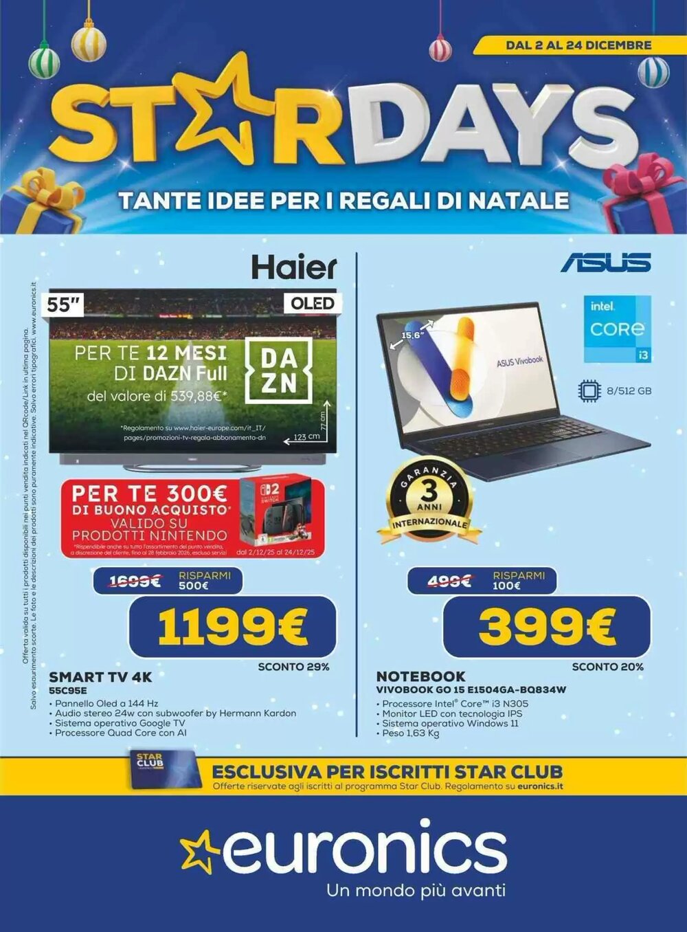 Volantino promozionale Euronics  valide dal 03/12/2025 - Pagina 1.