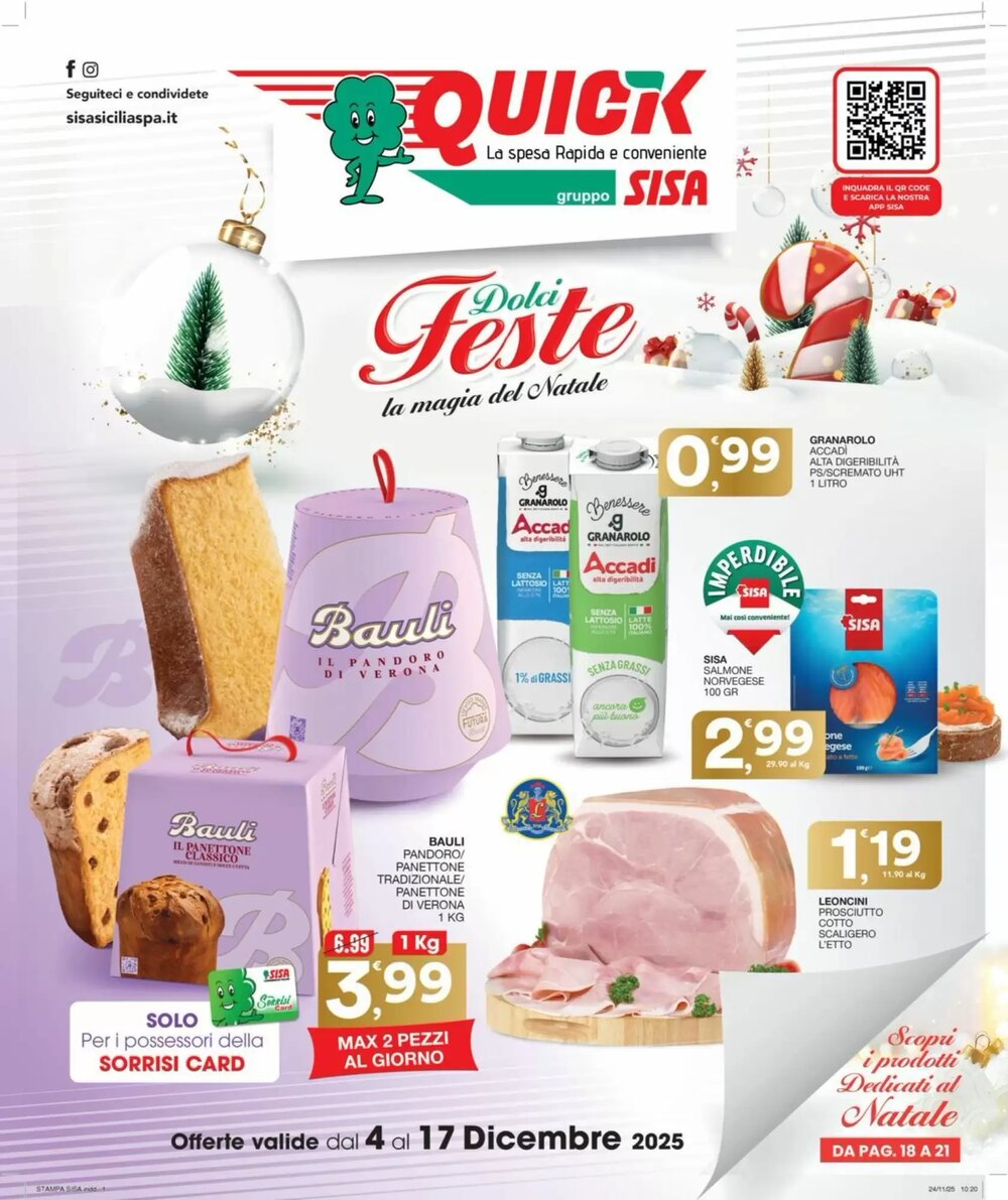 Volantino promozionale Quick Sisa  valide dal 04/12/2025 - Pagina 1.