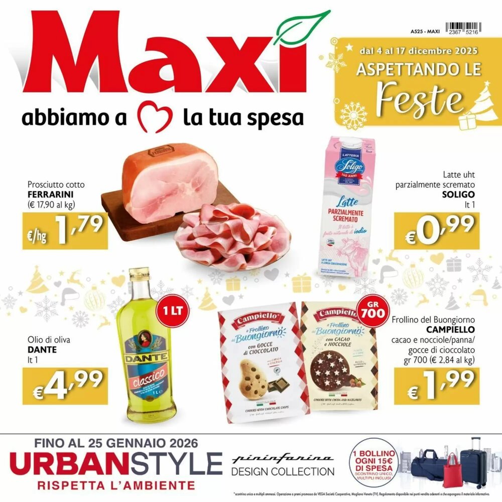 Volantino promozionale Maxi Supermercati  valide dal 04/12/2025 - Pagina 1.