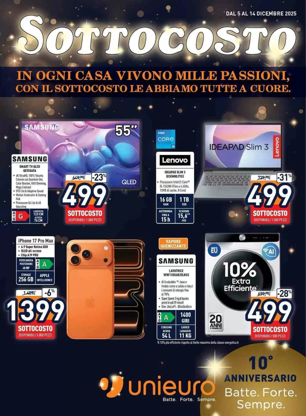 Volantino promozionale Unieuro  valide dal 05/12/2025 - Pagina 1.