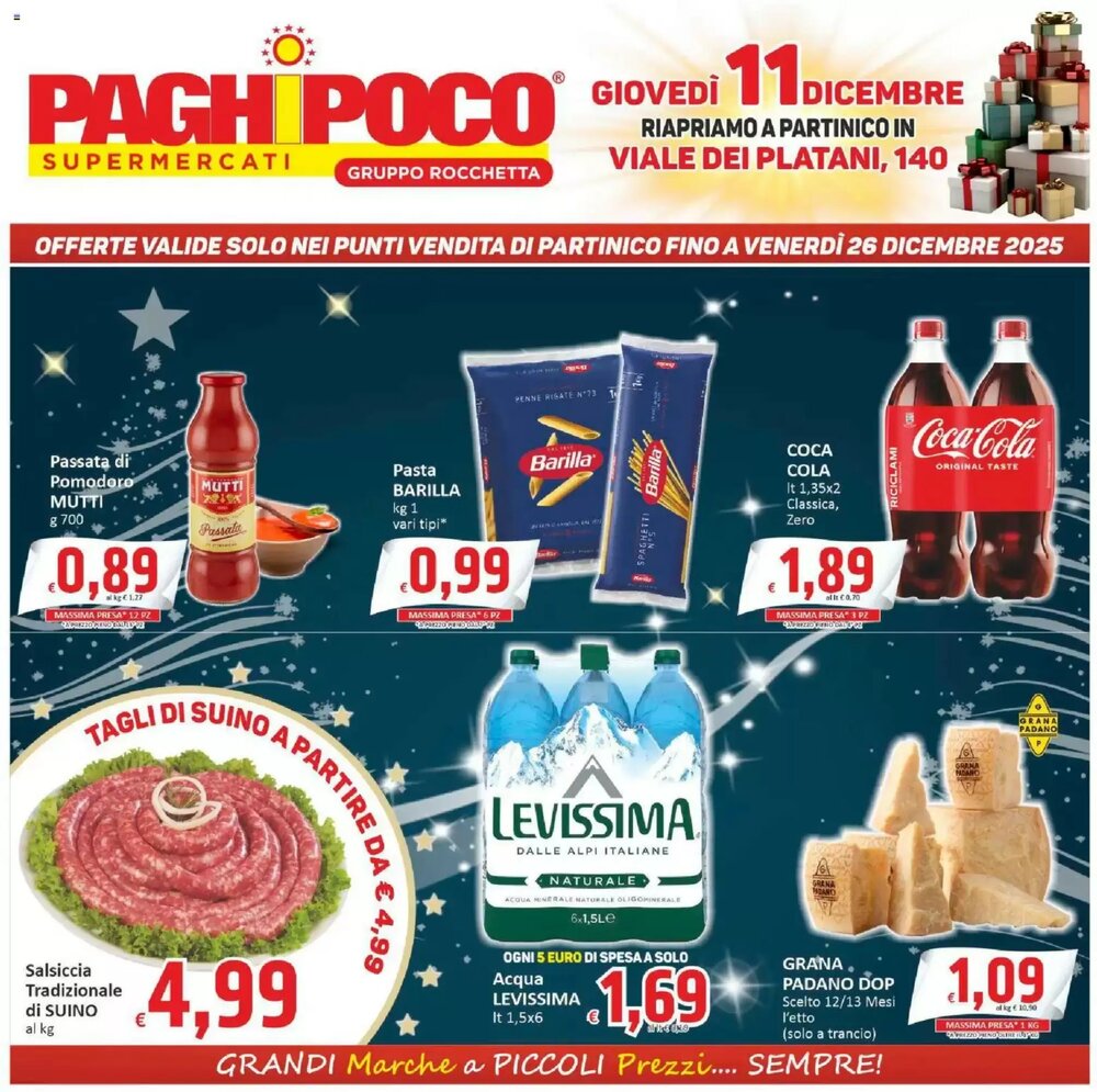 Volantino promozionale Paghi Poco  valide dal 11/12/2025 - Pagina 1.