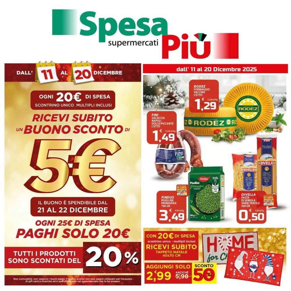 Volantino promozionale SpesaPiù Supermercati  valide dal 11/12/2025 - Pagina 1.