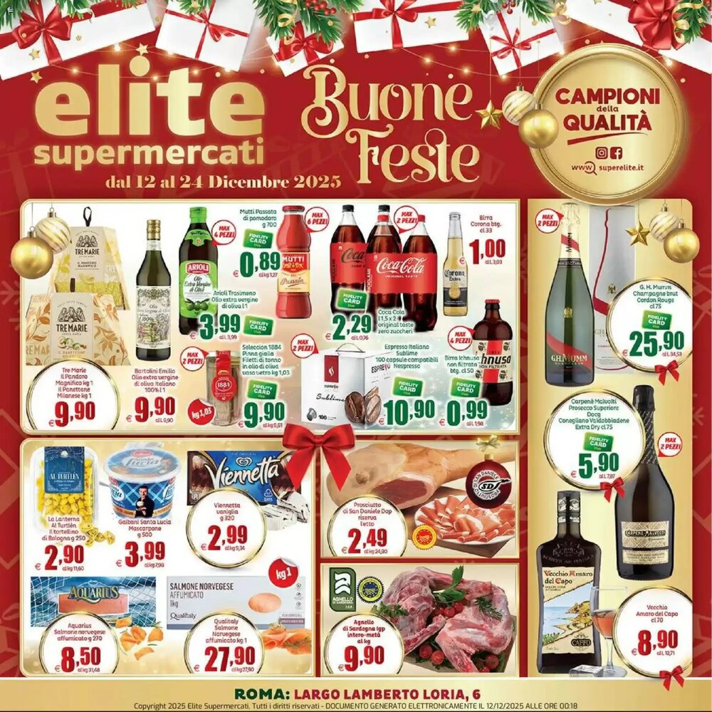 Volantino promozionale Elite  valide dal 12/12/2025 - Pagina 1.