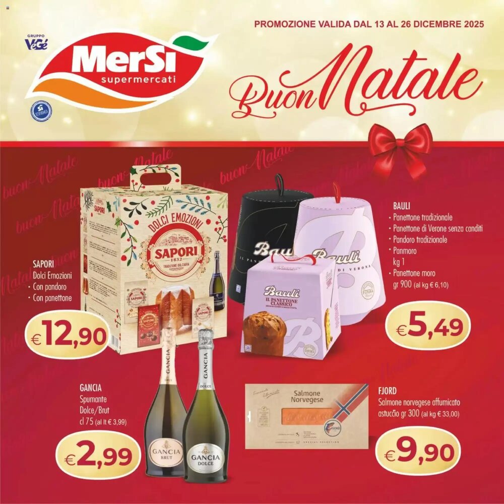 Volantino promozionale MerSi Supermercati  valide dal 13/12/2025 - Pagina 1.